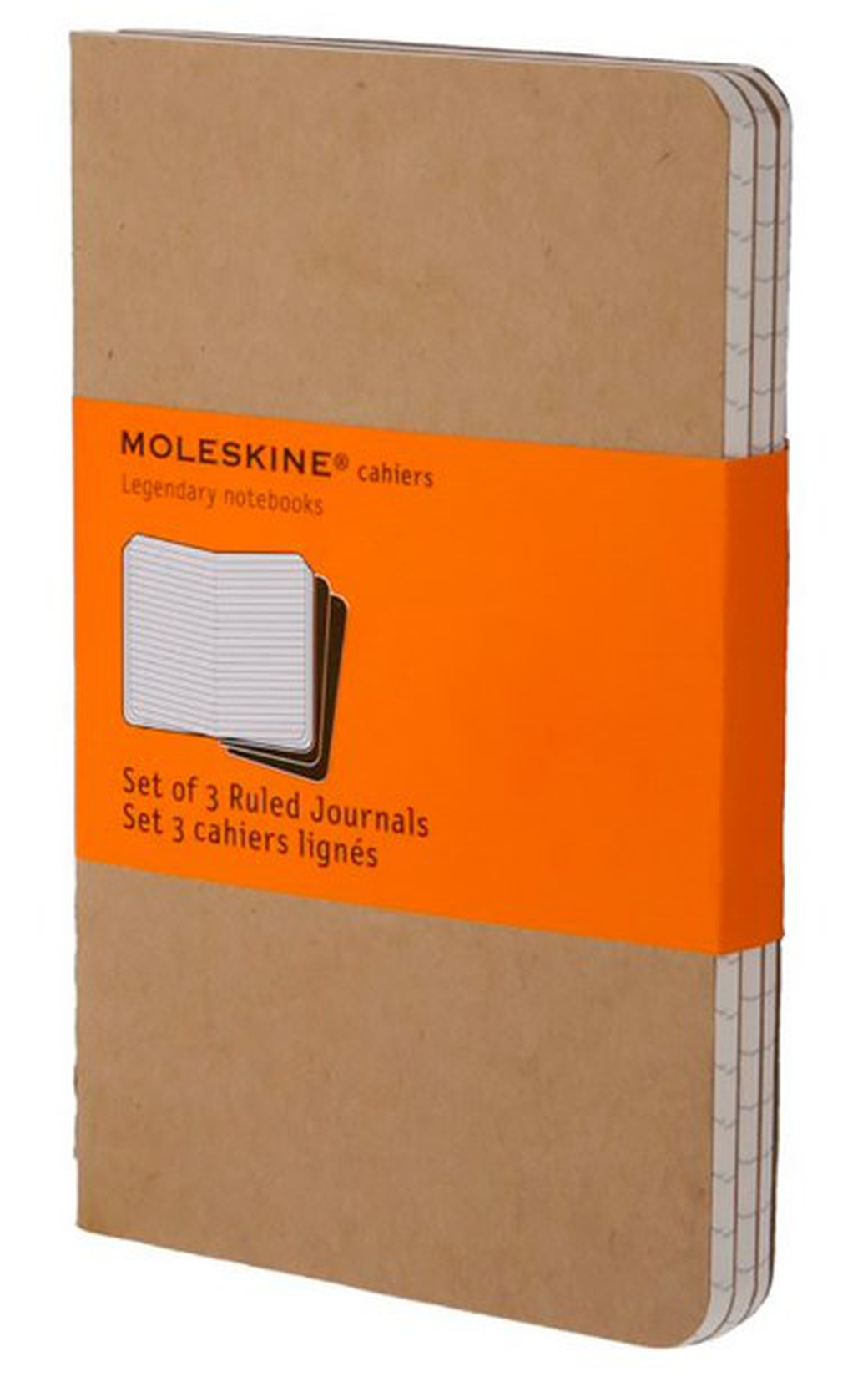 Набор 3 блокнота Moleskine Cahier Journal Pocket, цвет бежевый, в линейку фото