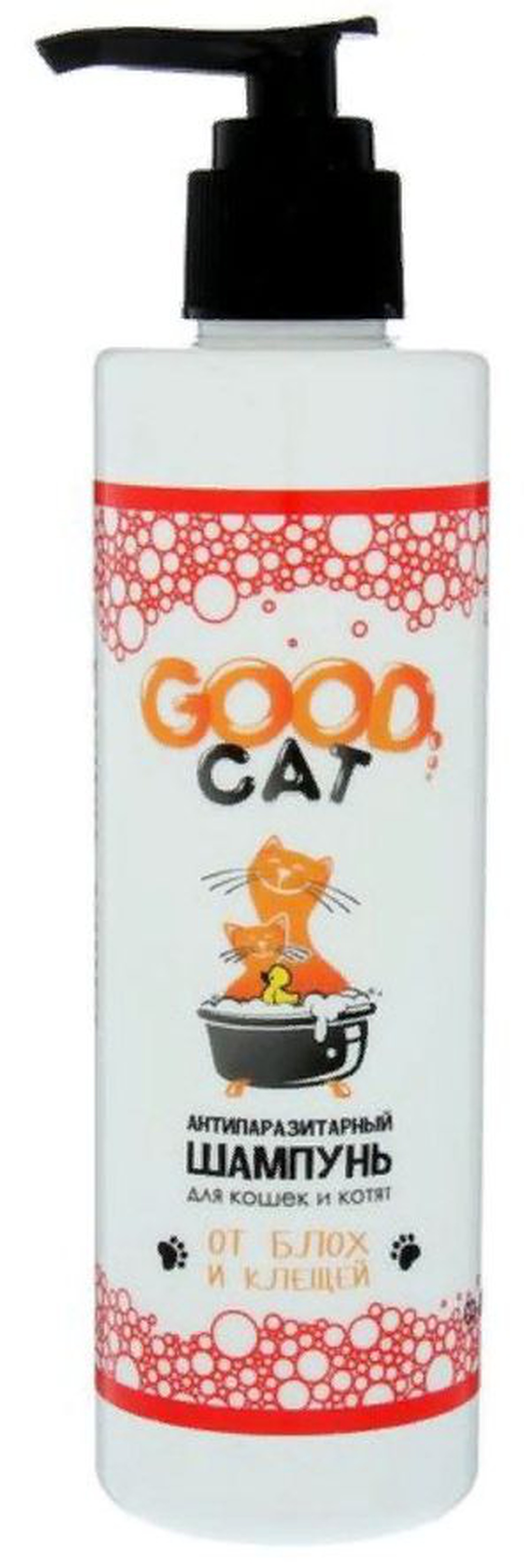 Антипаразитарный шампунь Good Cat для котят и кошек от блох и клещей, 250 мл. 1/15 фото