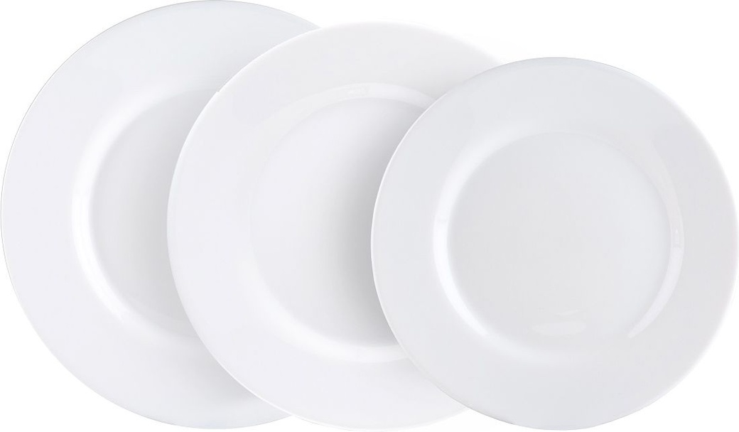 Набор посуды столовый, 18 предметов, белое стекло, Everyday, LUMINARC, G0566 фото