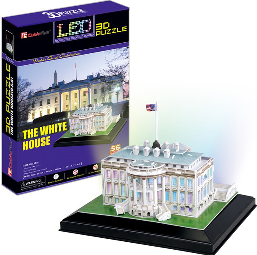 CubicFun 3D пазл Белый дом с иллюминацией (США) фото