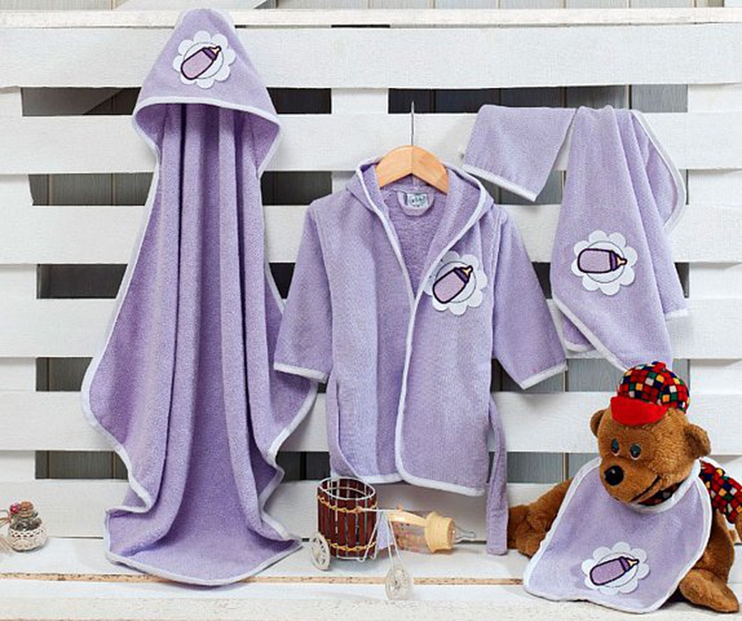 Комплект для ванны Arya Minie детский 5 предметов лиловый фото