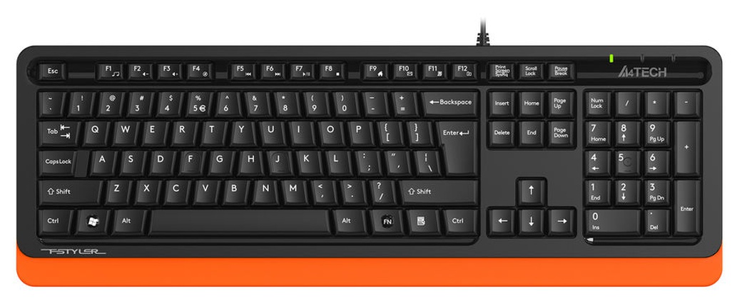 Клавиатура A4Tech Fstyler FKS10, черный/оранжевый фото