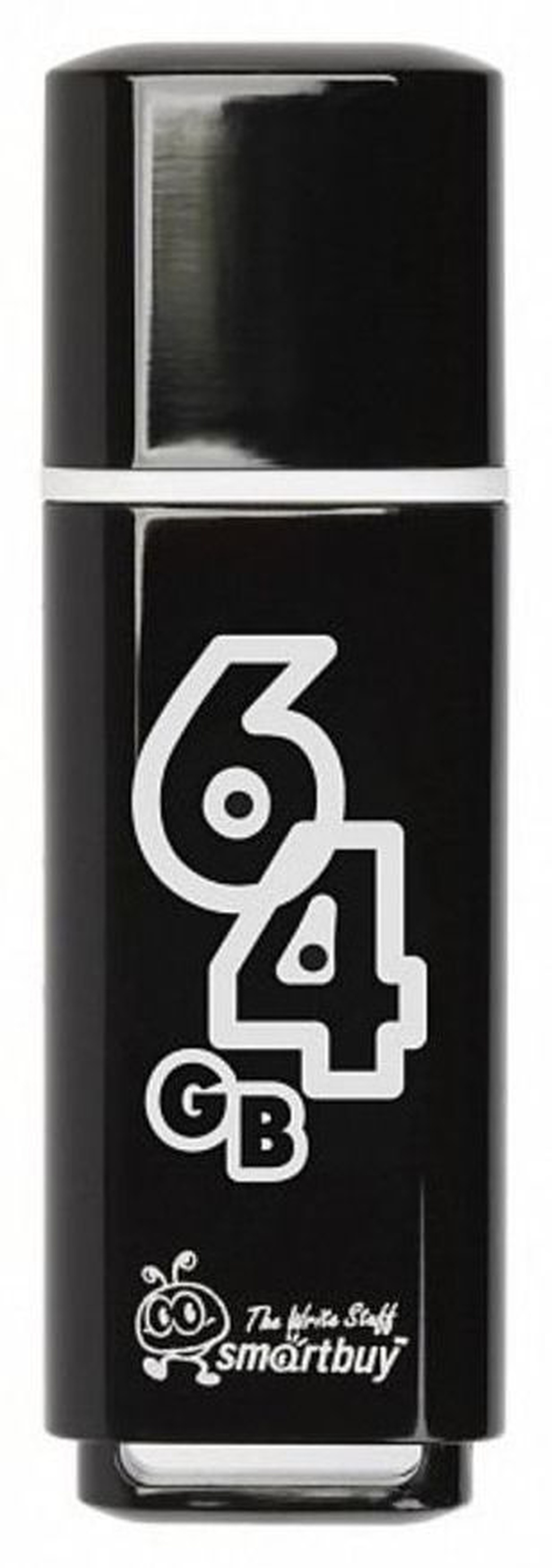 Флеш-накопитель Smartbuy Glossy USB 2.0 64GB, черный фото