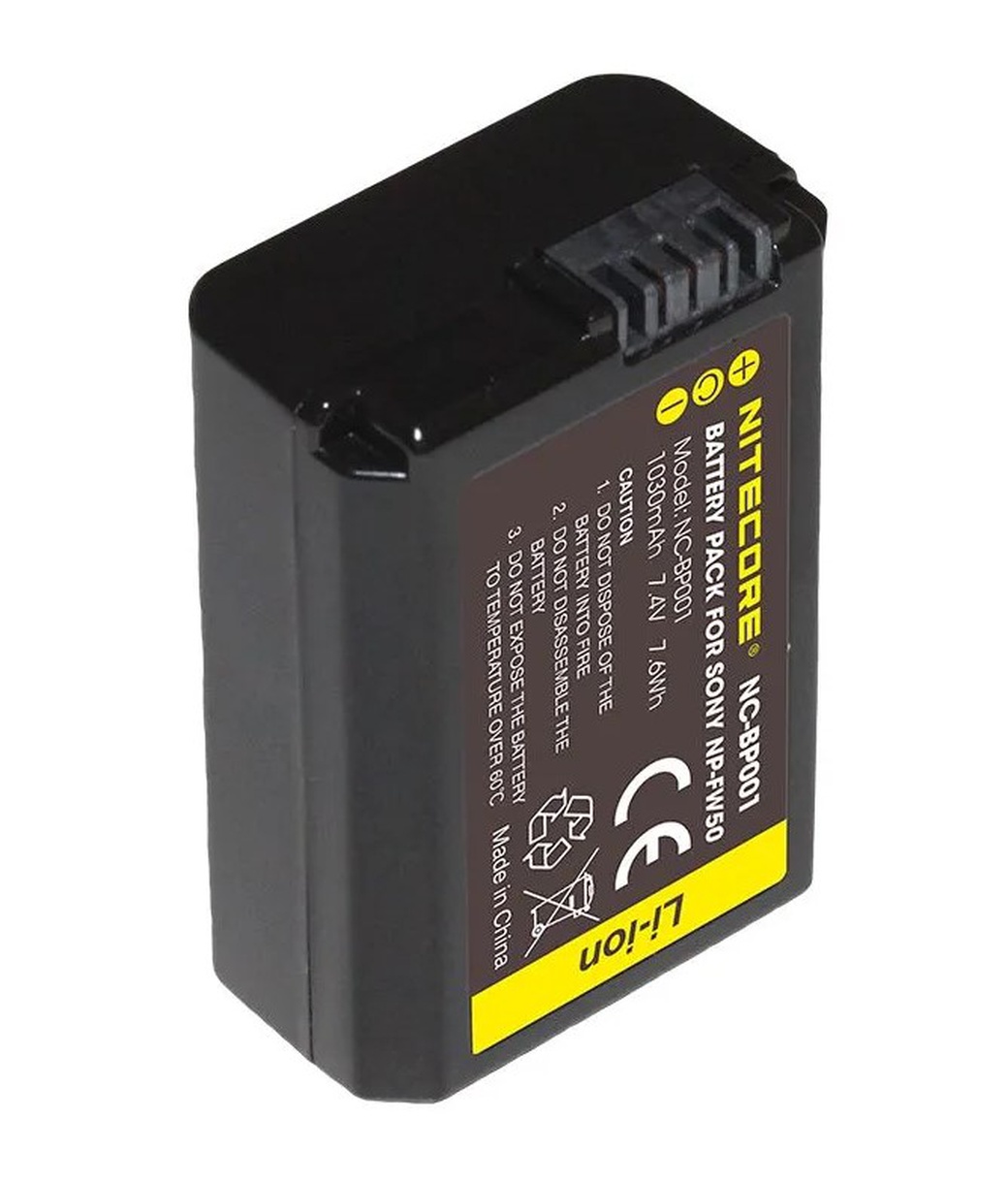 Аккумулятор Nitecore NC-BP001 1000 мА*ч для камер ZV-E10, A7SM2, A6400 (аналог Sony NP-FW50) фото