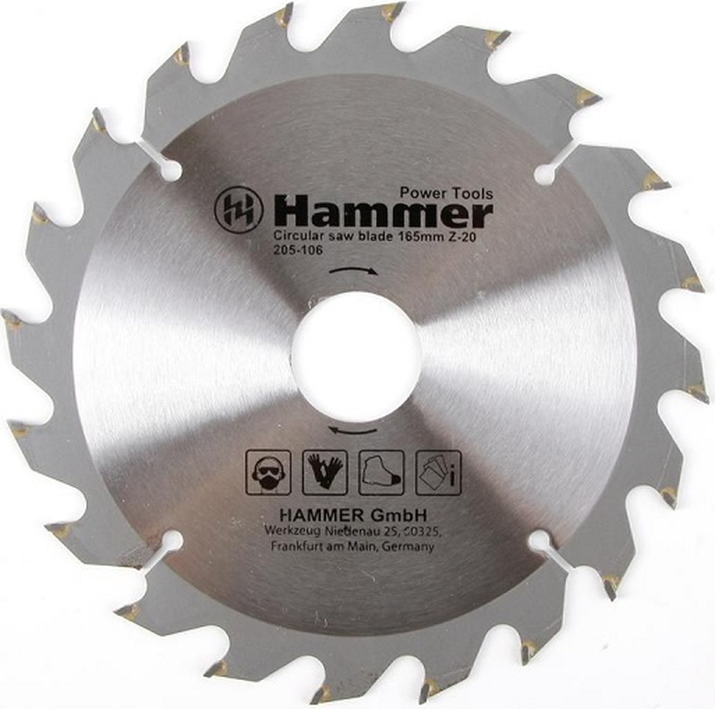 Диск пильный Hammer Flex 205-106 CSB WD 165мм*20*30/20/16мм по дереву фото