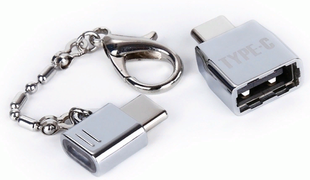 Металлический адаптер Micro USB - Type C для Letv LeEco Xi, серебристый фото