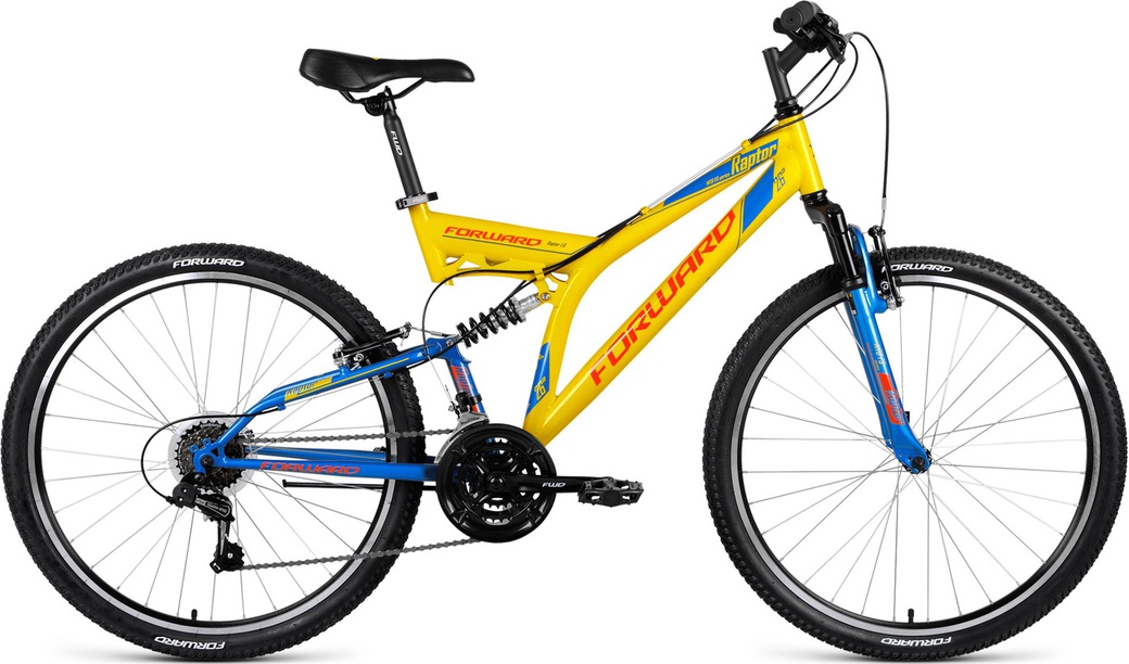 Велосипед 26" Forward Raptor 1.0 Желтый/Синий 18 ск 17-18 г 18' фото