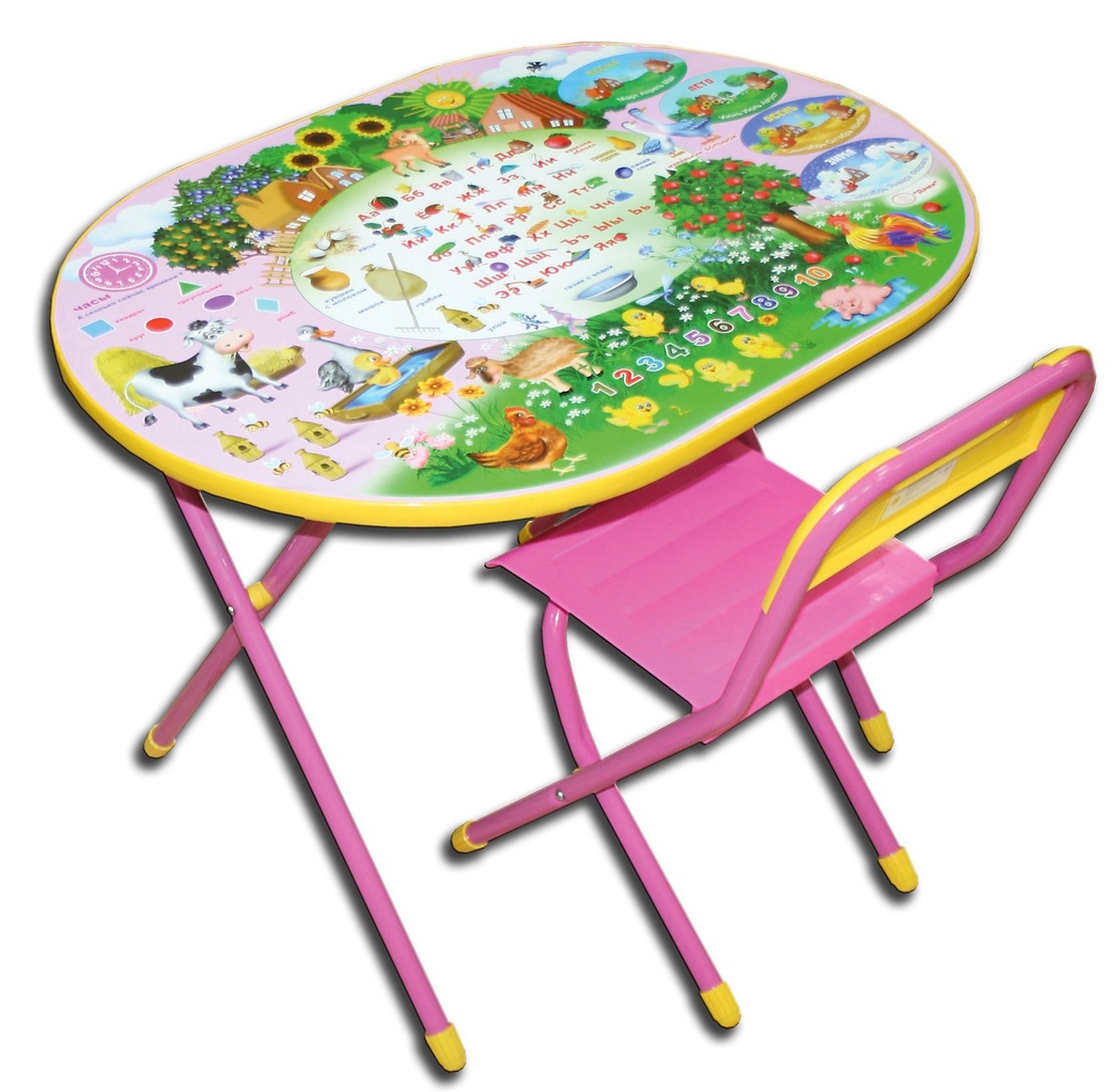 Набор мебели Дэми Овал - Веселая ферма, розовый фото