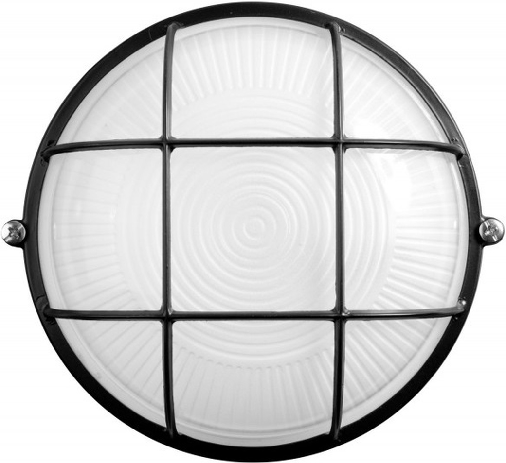 Светильник уличный Светозар влагозащищенный с решеткой, круг, цвет черный, 100Вт фото