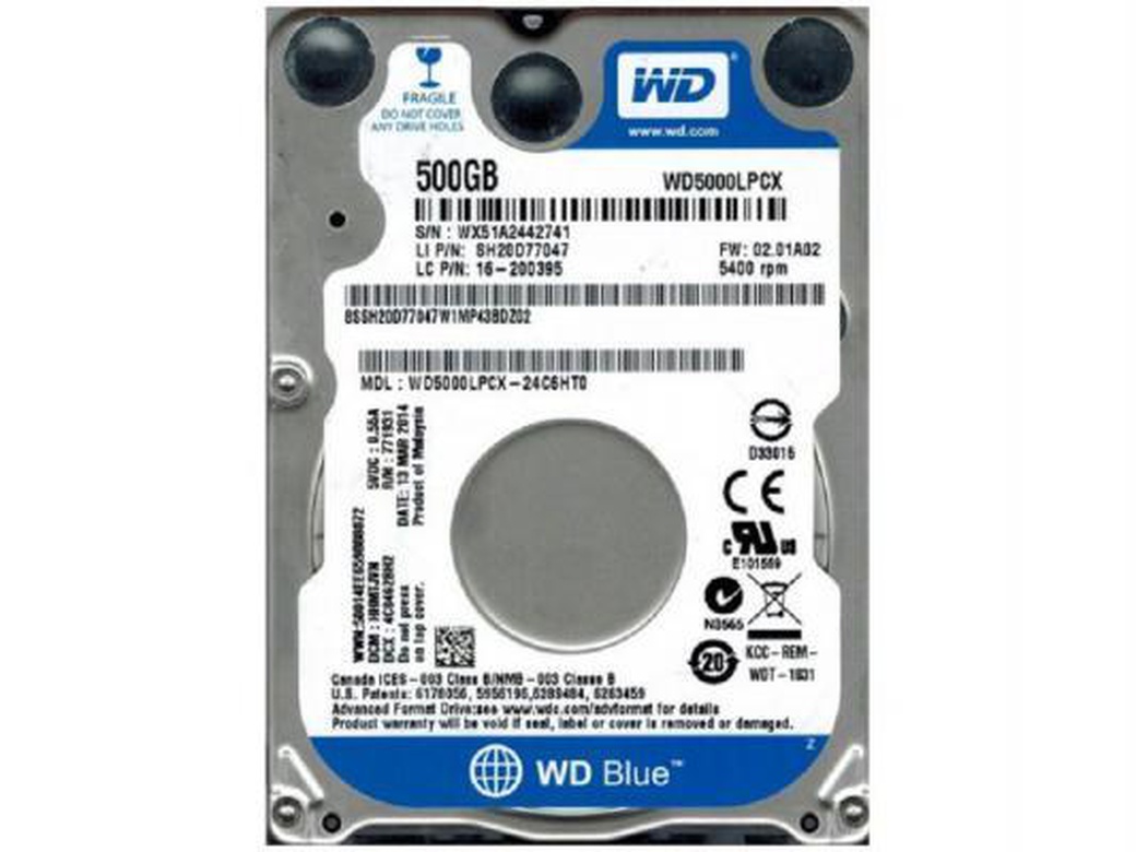 Жесткий диск WD Blue™ WD5000LPCX 500ГБ 2,5" 5400RPM 16MB (SATA III) Mobile фото
