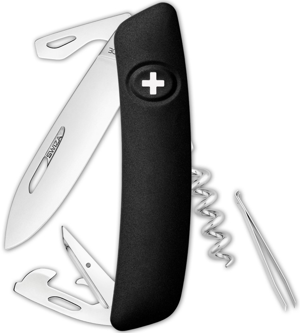Швейцарский нож Swiza D03 Standard, 95 мм, 11 функций, черный фото