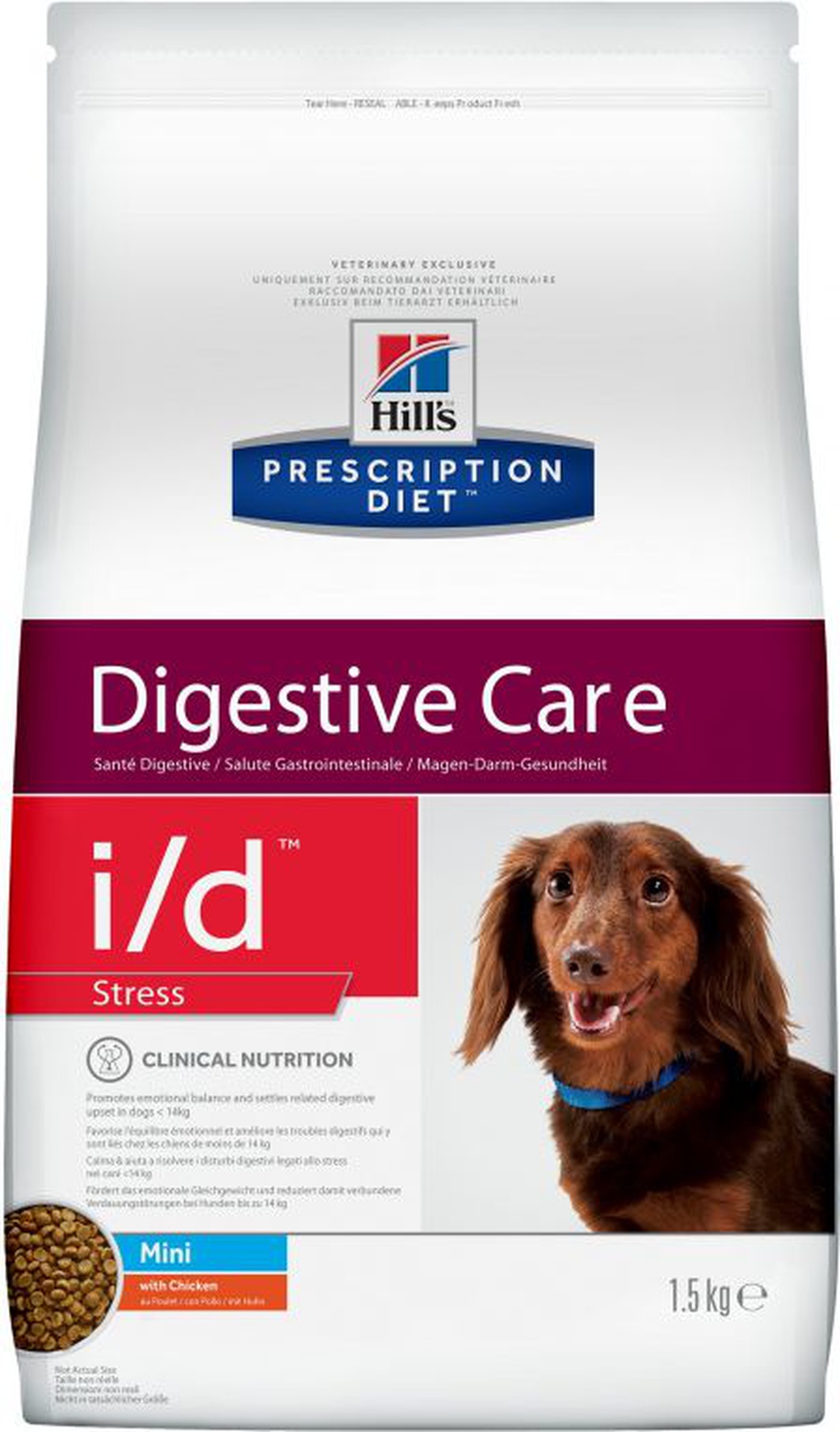 Корм для собак мелких пород для лечения ЖКТ и стресса Hill's Prescription Diet I/D Stress Mini, курица, 1,5 кг фото