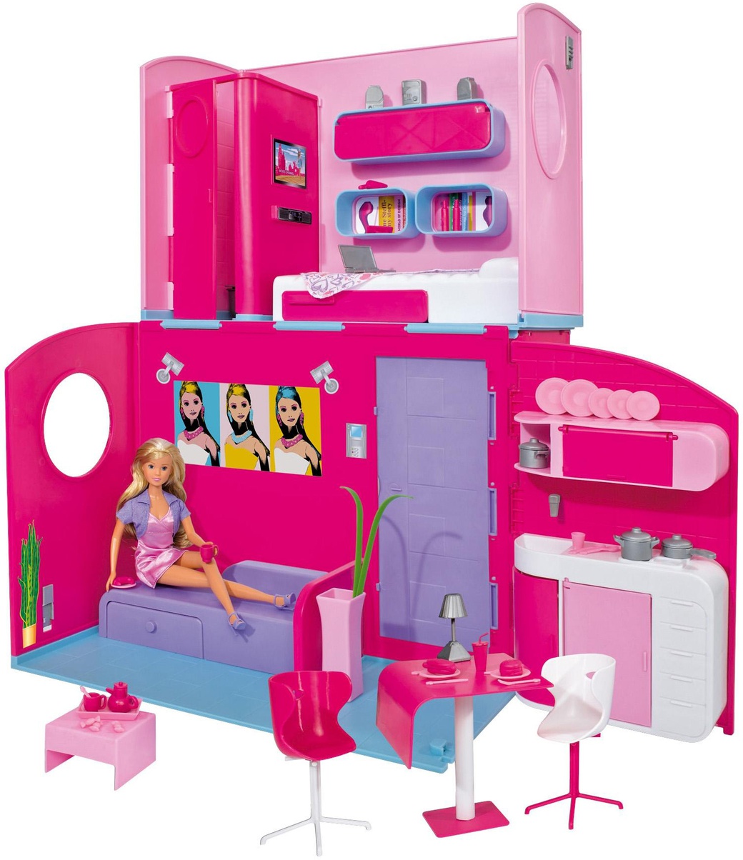 Штеффи Кукла в двухэтажном складывающемся доме, аксессуары фото