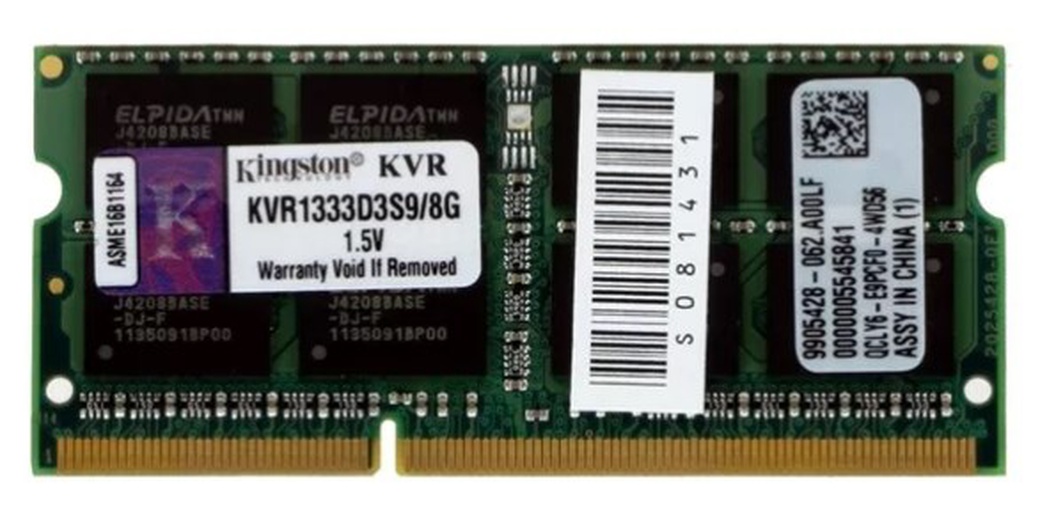Память оперативная DDR3 8Gb Kingston 1333MHz KVR1333D3S9/8G RTL PC3-10600 CL9 SO-DIMM 204-pin 1.5В фото