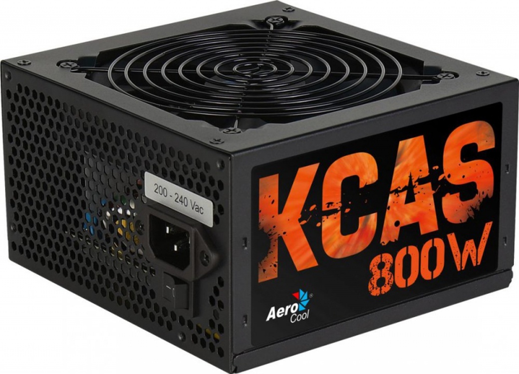 Блок питания Aerocool ATX 800W KCAS PLUS 800 80+ bronze (24+4+4pin) APFC 120mm fan 7xSATA RTL фото