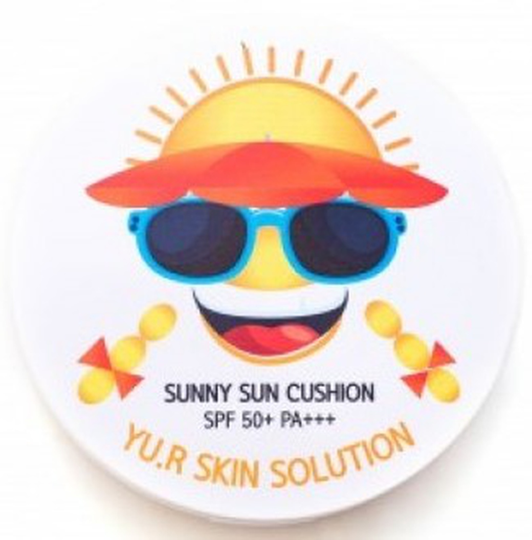 Многофункциональное солнцезащитное средство YU-R Sunny Sun Cushion SPF 50 25гр (с пептидами) фото