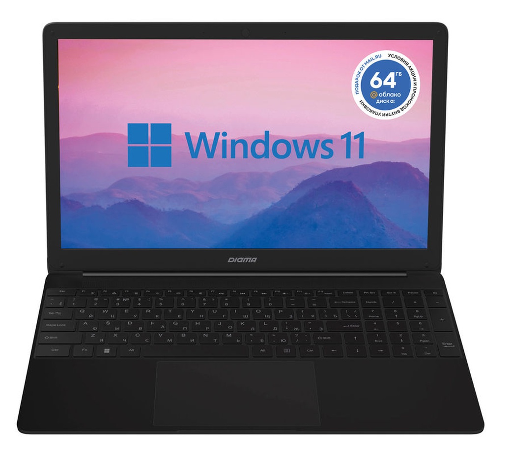 Ноутбук Digma EVE 15 P417 (Celeron N4000/8Gb/SSD256Gb/Intel Graphics 600/15.6"/1920x1080/Win11) черный фото