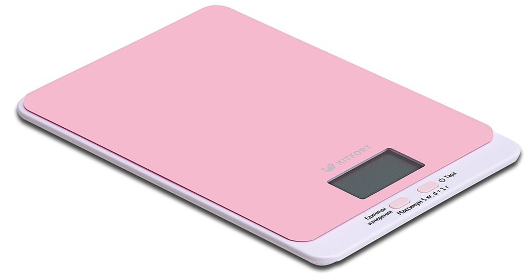 Кухонные весы Kitfort КТ-803-2 розовые фото