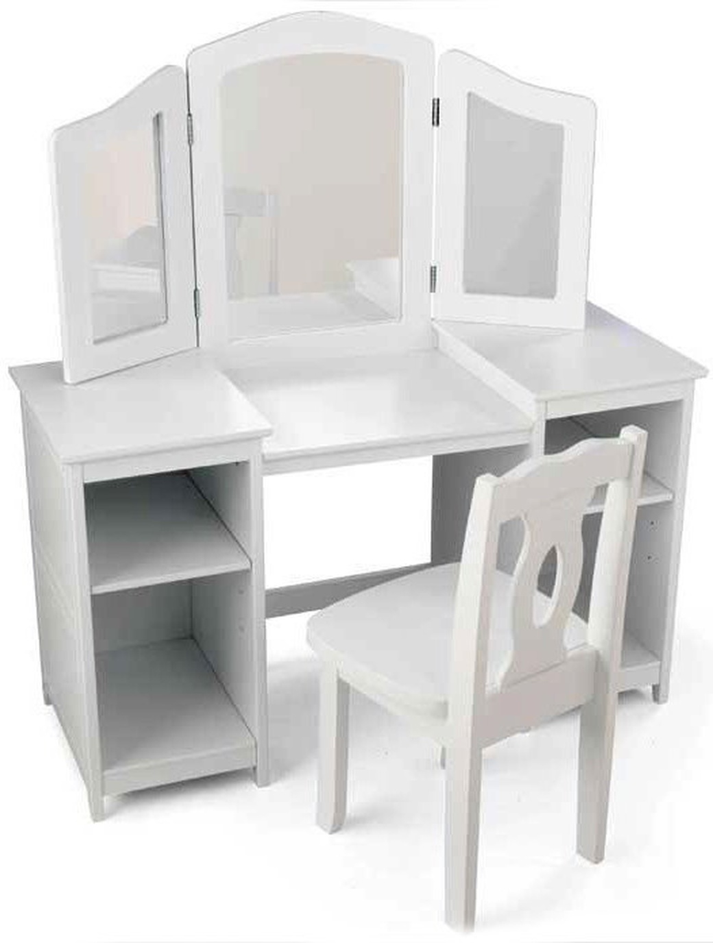 KidKraft Белый деревянный туалетный столик (трельяж) для девочек "Делюкс" (Deluxe Vanity & Chair) фото