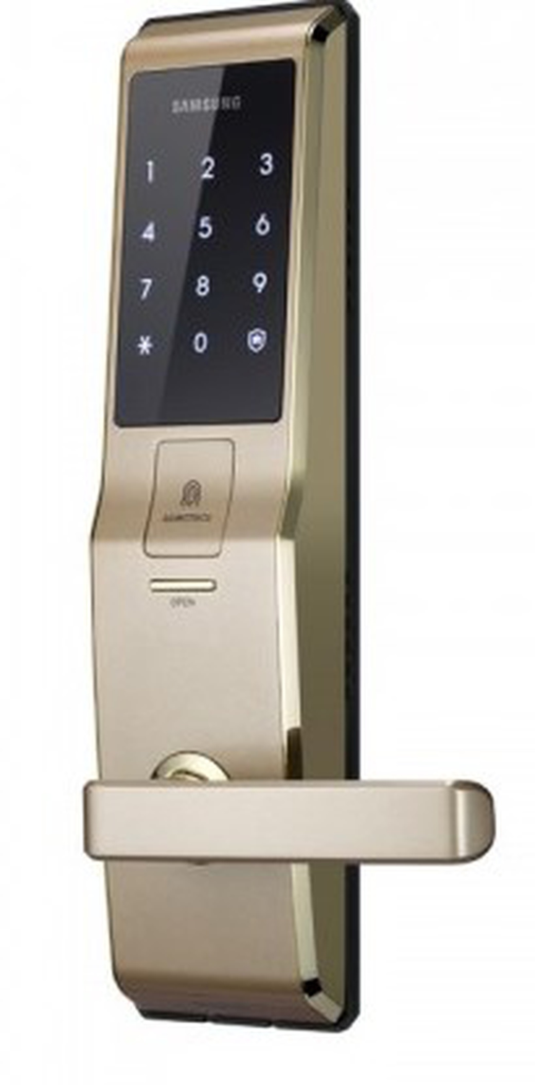 Замок дверной Samsung SHS-H705 FBG/EN (5230) золото (gold) биометрический, врезной, с ручкой фото