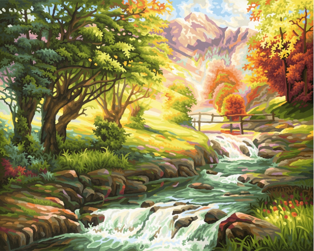 Schipper Горная река - раскраска по номерам, 40х50 см фото