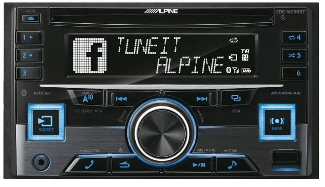 Автомагнитола CD Alpine CDE-W296BT 2DIN 4x50Вт фото