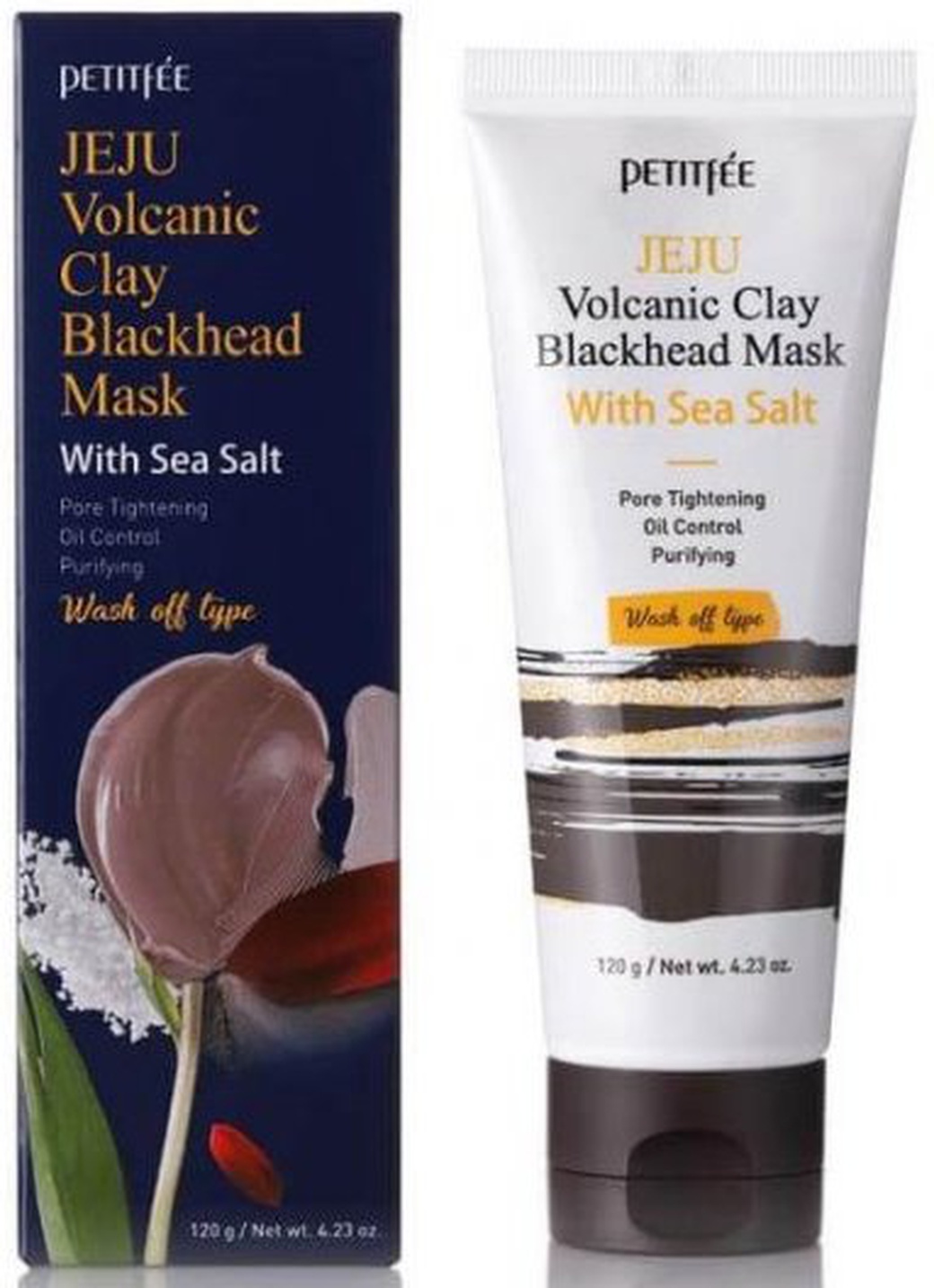 Petitfee Очищающая маска с вулканическим пеплом и морской солью Jeju Volcanic Clay Blackhead Mask фото