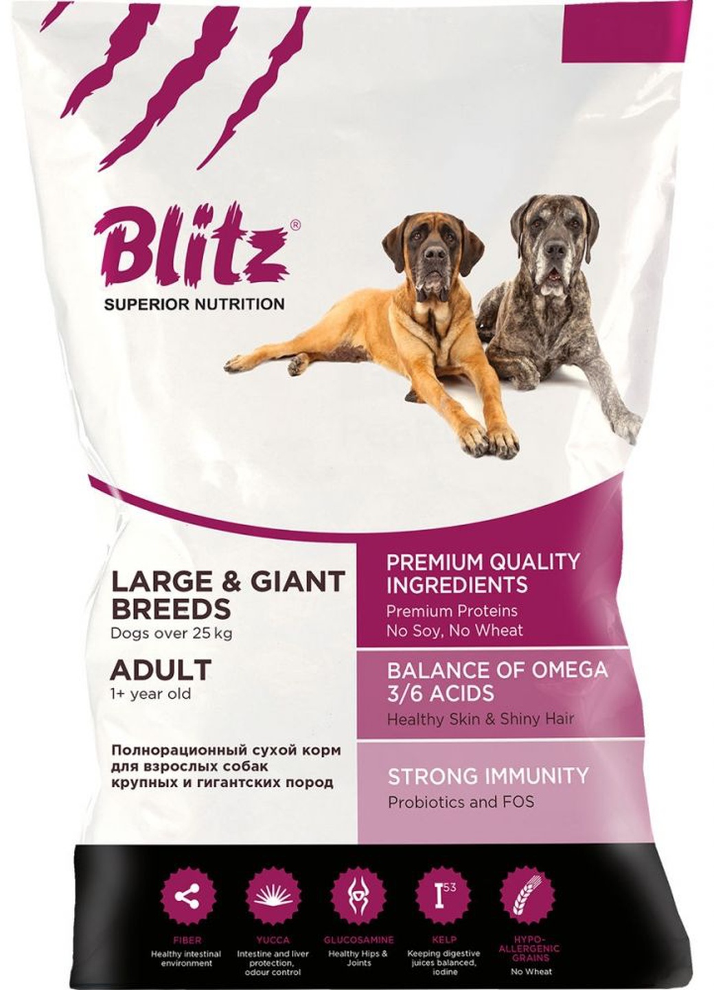 Корм для собак крупных пород Blitz Adult Large & Giant Breeds, курица, 15 кг фото