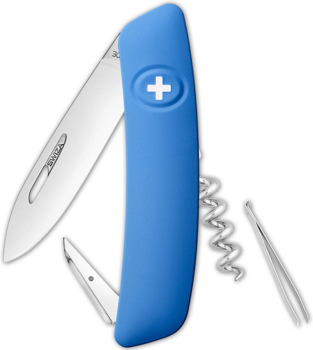 Швейцарский нож Swiza D01 Standard, 95 мм, 6 функций, синий фото