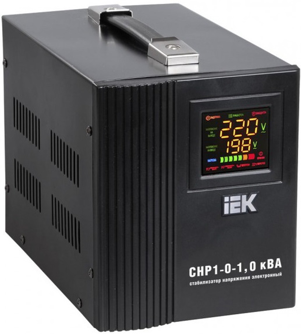 Стабилизатор напряжения IEK СНР1-0- 1 кВА однофазный, цифровой, 220В 1000Вт, вх.140-270В фото