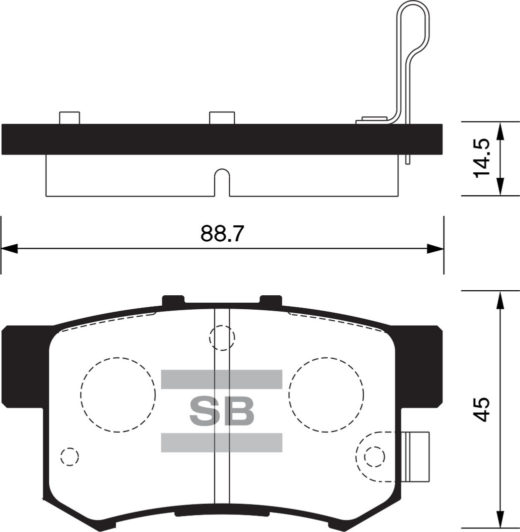 Колодки тормозные задние SANGSIN BRAKE SP1368 для HONDA ACCORD/CIVIC/CR-V -06 фото
