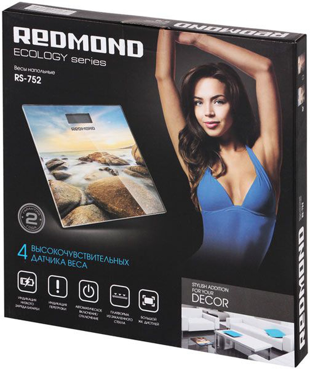 Весы напольные электронные Redmond RS-752 макс.180кг рисунок/причал фото