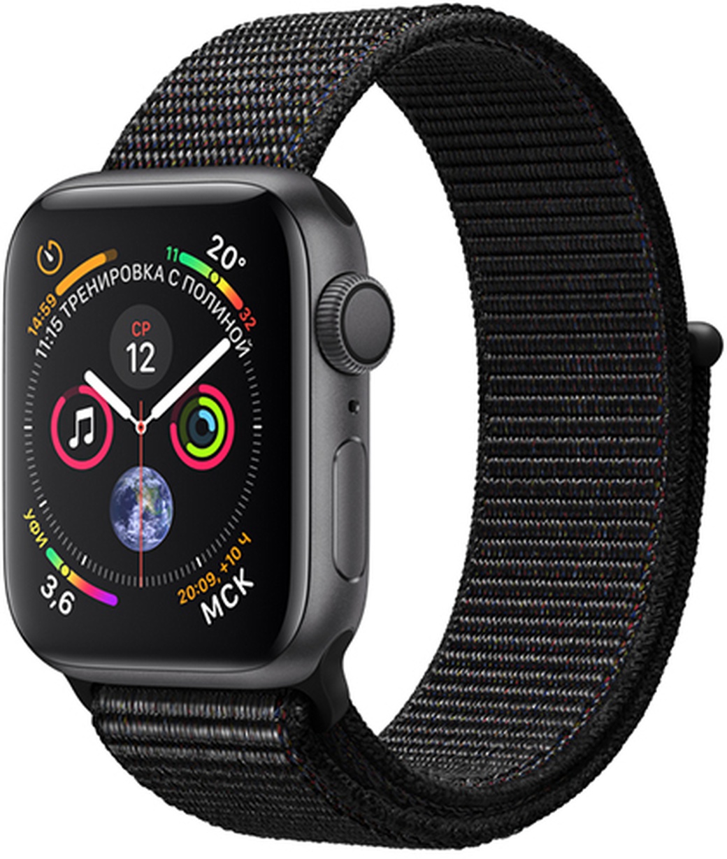 Умные часы Apple Watch 4, 40mm Space Gray Aluminum Case with Black Sport Loop фото