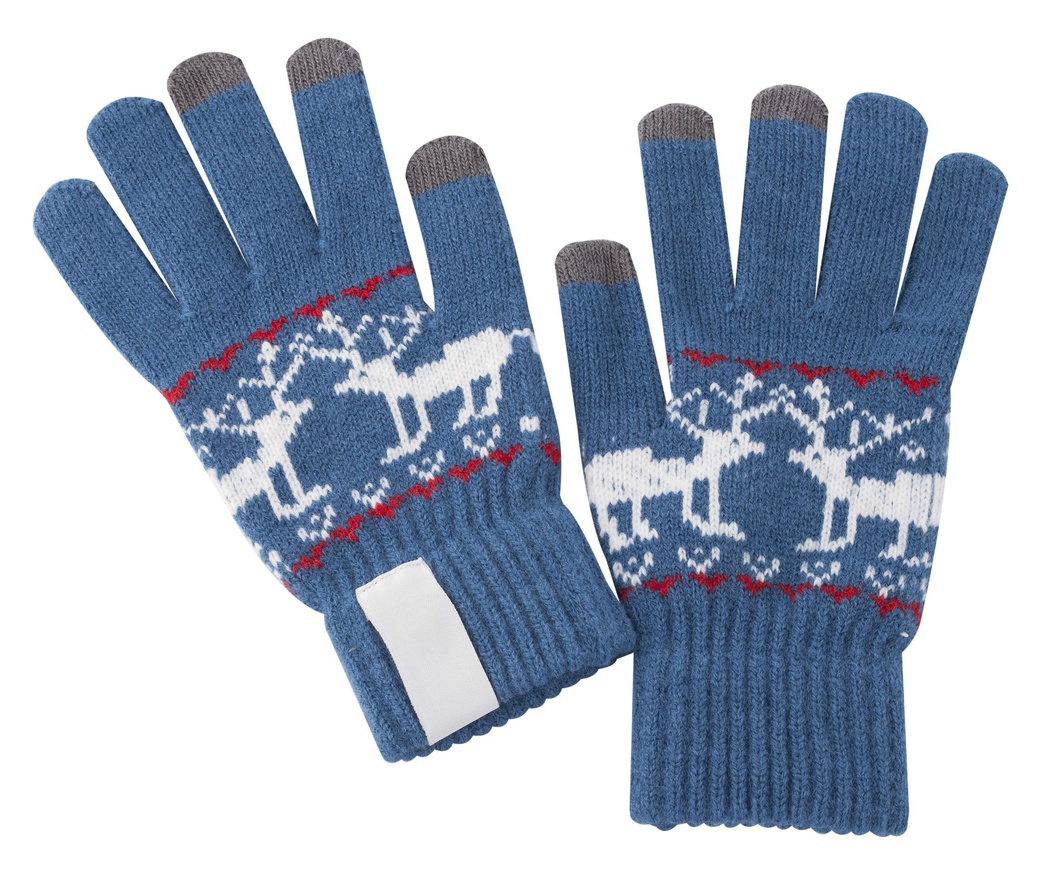 Новогодние сенсорные перчатки Raindeer, синие фото