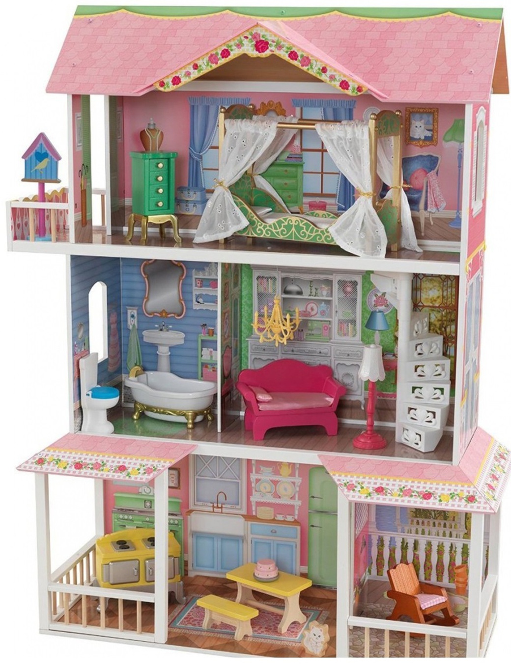 KidKraft Деревянный дом для Барби "Карамельная Саванна" с мебелью в подарочной упаковке фото