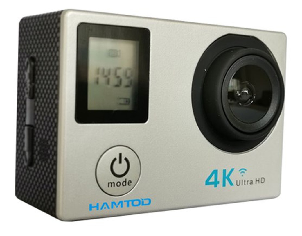 Экшн-камера HAMTOD H12 4K WIFI водонепроницаемая, серебристый фото