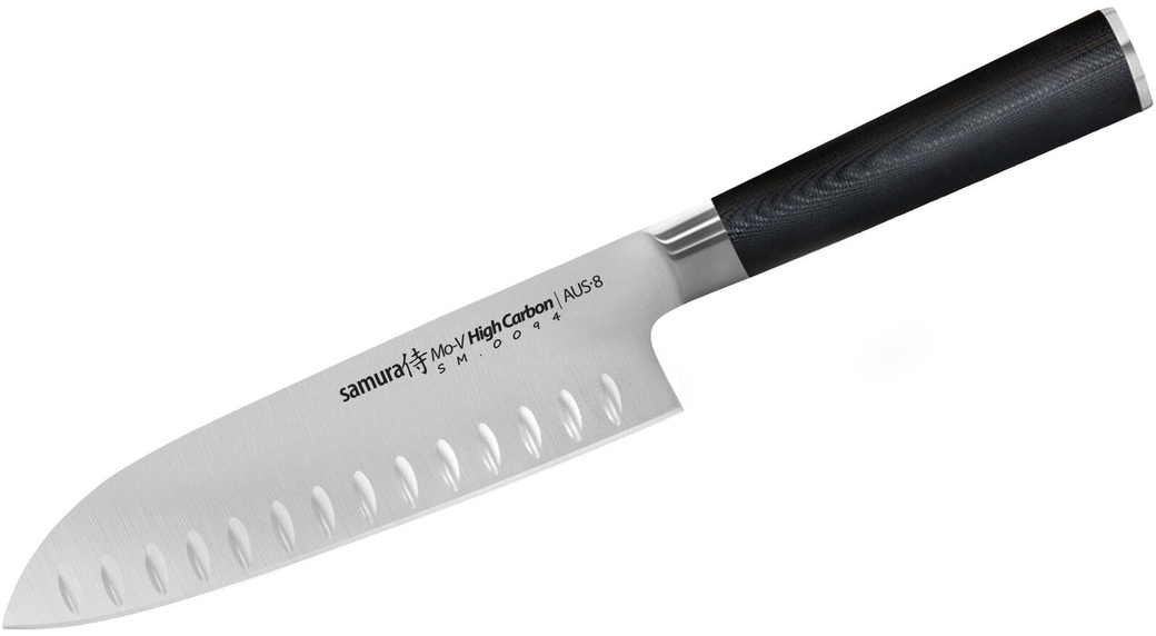 Нож кухонный Samura Mo-V Stonewash SM-0094B/K Сантоку, 180 мм фото