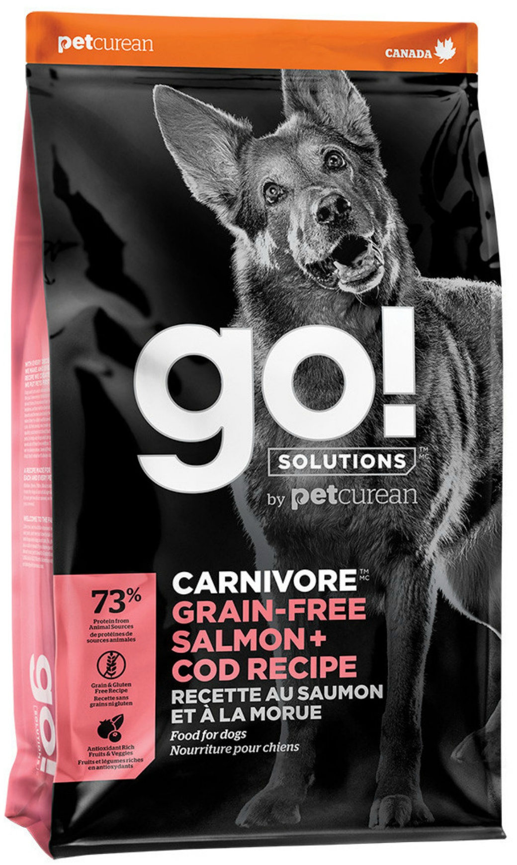 Корм для собак всех пород беззерновой GO! CARNIVORE GF Salmon + Cod Recipe DF, лосось и треска, 9,98 кг фото