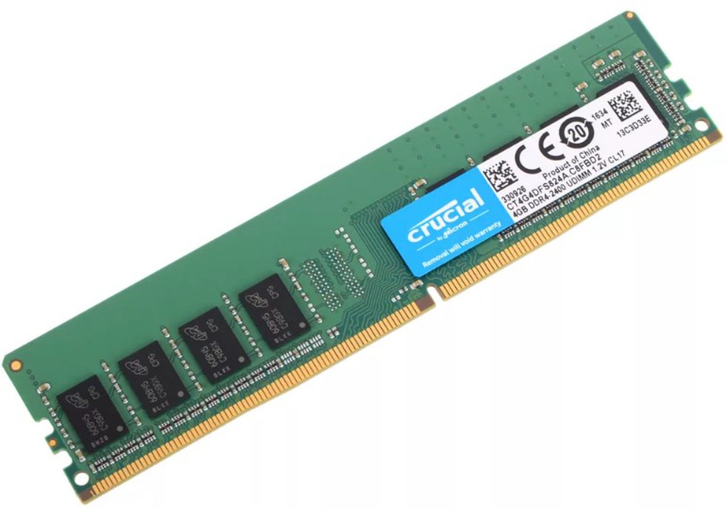 Память оперативная DDR4 4Gb Crucial 2400MHz CT4G4DFS824A RTL PC4-19200 CL17 DIMM 288-pin 1.2В kit single rank фото