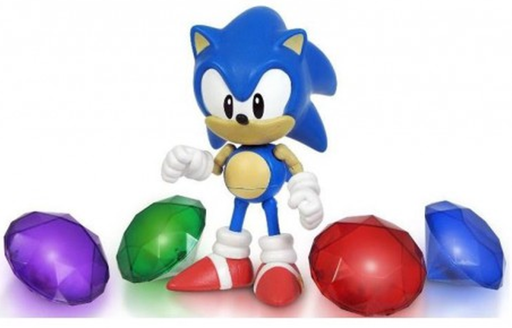 Набор Соник и 4 кристалла - Sonic with chaos emeralds (свет) 13 см фото