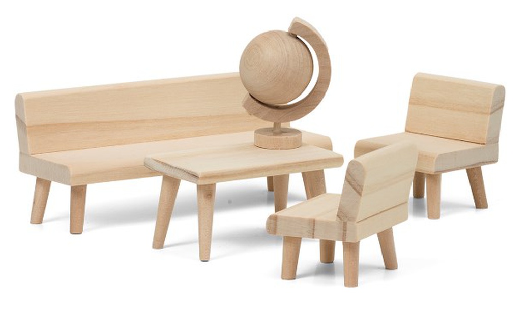 Набор деревянной мебели для домика Lundby Сделай сам Гостиная фото