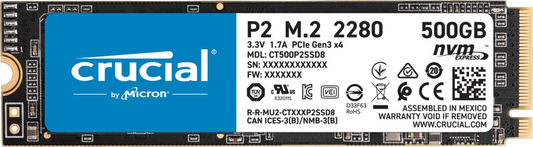 Жесткий диск SSD M.2 Crucial P2 500Gb (CT1000P2SSD8) фото