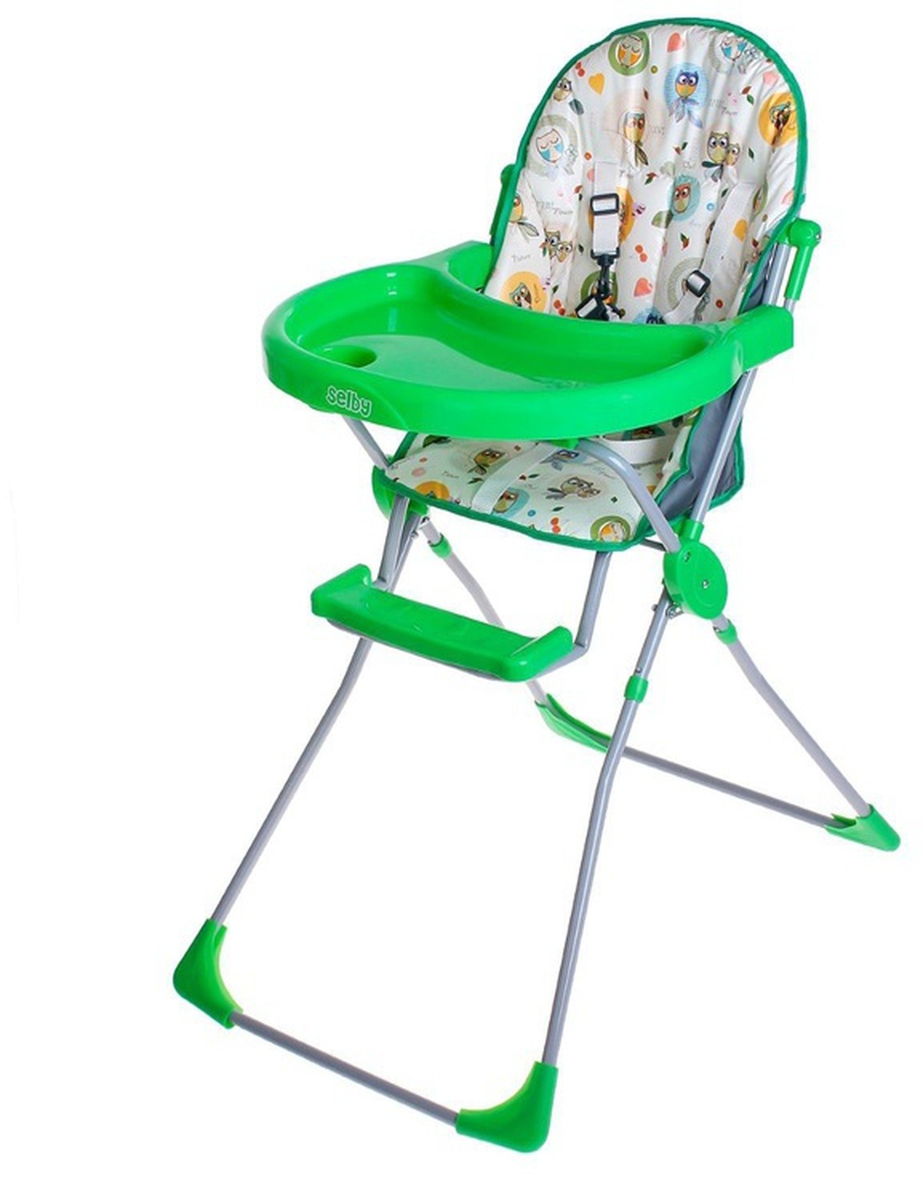 Selby 152 - стульчик для кормления (зеленый с совами) фото