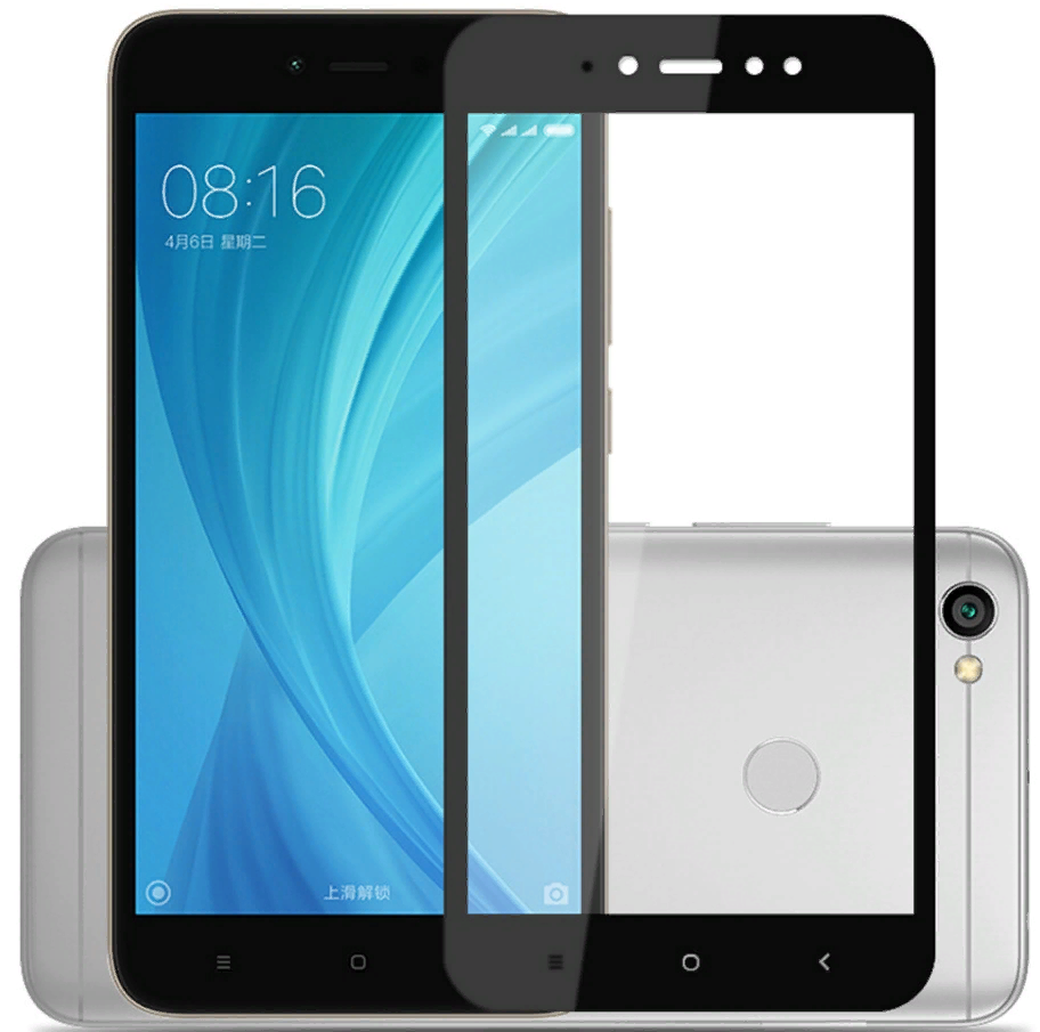 Закаленное защитное стекло для Xiaomi Redmi Note 5A, черный фото