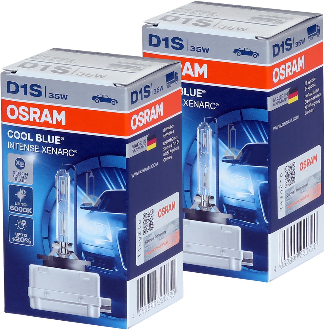 Ксеноновые лампы OSRAM D1S XENARC COOL BLUE INTENSE, 6000К, 85V, 35W, 2 шт, 66140CBI -HCB фото