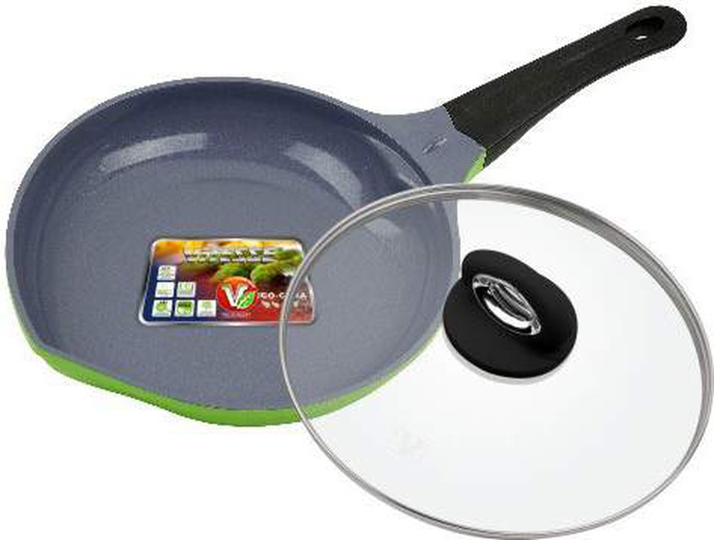 Сковорода с крышкой Vitesse VS-2529 зелен. 24см фото