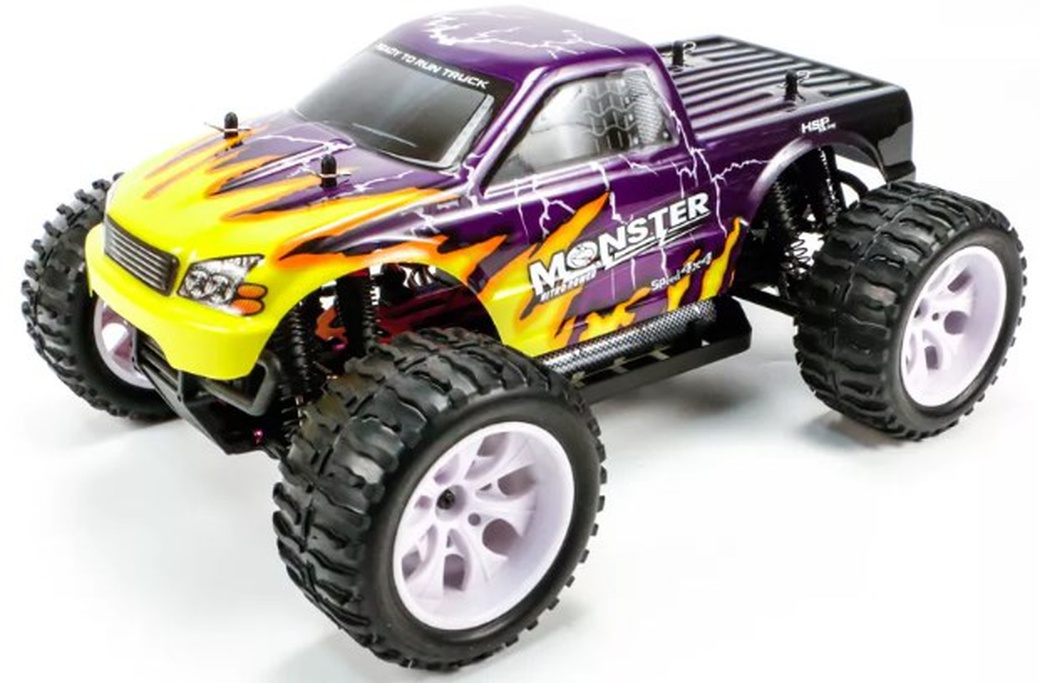 Радиоуправляемая модель HSP 1/10 EP 4WD Off Road Monster, фиолетовая фото