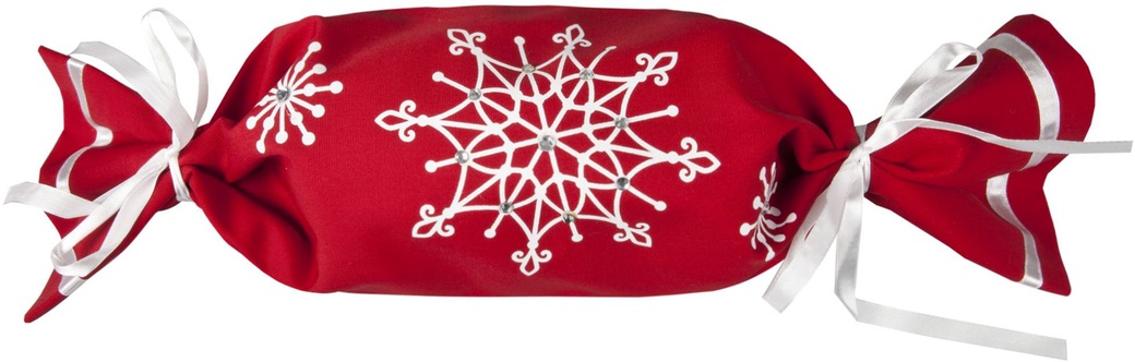 Новогодняя упаковка-конфета «Снежинки», красная фото