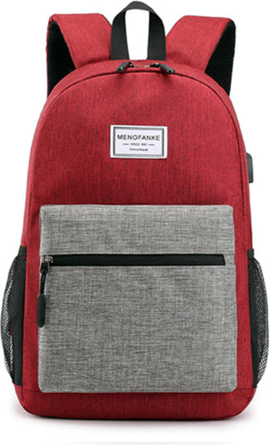 Рюкзак для ноутбука до 13" из ткани оксфорд с внешним USB-портом, красное вино фото