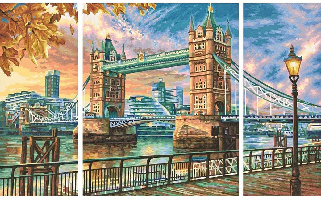 Schipper Раскраска по номерам Триптих Тауэрский мост фото